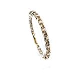 Bicolor gouden magnum schakel armband | 22 cm (witgoud), Sieraden, Tassen en Uiterlijk, Armbanden, Ophalen of Verzenden, Gebruikt