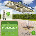 Tillvex® LED Parasol - Rechthoekig - 235x235cm - Verstelbaar, Verzenden, Zo goed als nieuw