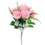 CRINKLED ROSEBUD BUSH WITH GRASS ROZE Roos boeket, Ophalen of Verzenden, Nieuw