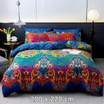 Bohemian Hoeslaken Set 200x220 cm – Inclusief 2 Kussenslopen, Huis en Inrichting, Verzenden, Nieuw, Blauw