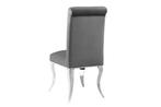 Stoel MODERN BAROCK fluweelgrijs met zilverkleurige, Ophalen of Verzenden, Nieuw