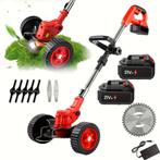 Grastrimmer met accu - Kantenmaaier - Bosmaaier - Rood - GOX, Verzenden, Zo goed als nieuw