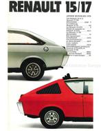 1979 RENAULT 15/17 BROCHURE FRANS, Boeken, Auto's | Folders en Tijdschriften, Nieuw, Renault, Author