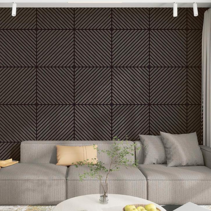 Akoestisch wandpaneel Vang 16 stuks 5,76 m² diagonaal eiken, Doe-het-zelf en Verbouw, Platen en Panelen, Verzenden