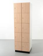 Van Esch lockerkast, wit / eiken, 190 x 60 cm, 10 lockers, Nieuw, Ophalen of Verzenden