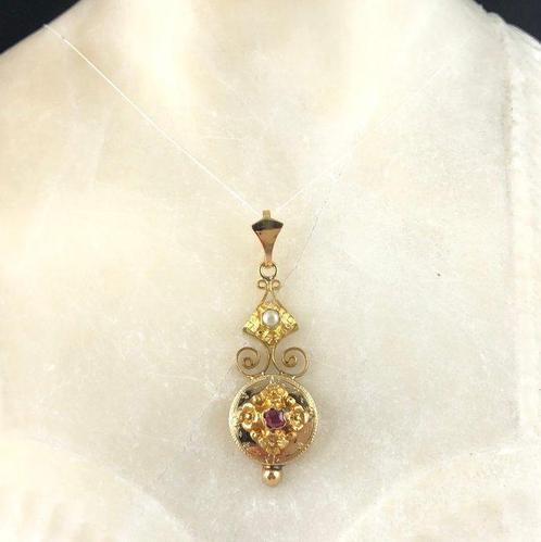 Zonder Minimumprijs - Hanger - 18 karaat Roségoud - 0.03ct., Sieraden, Tassen en Uiterlijk, Antieke sieraden