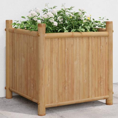 vidaXL Plantenbak 40x40x40 cm bamboe, Tuin en Terras, Bloembakken en Plantenbakken, Nieuw, Hout, Verzenden