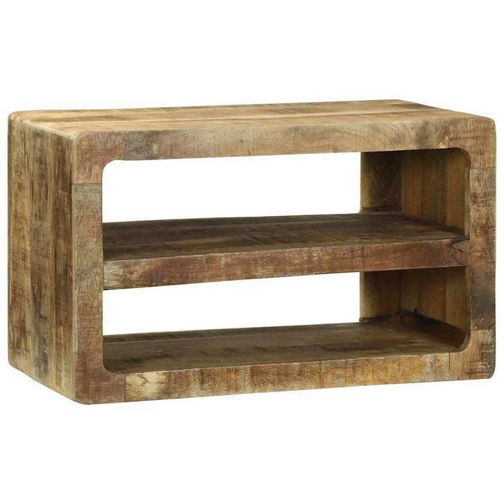 vidaXL TV-meubel met plank Bruin 60 x 32 x 36 cm Massief, Huis en Inrichting, Woonaccessoires | Cd- en Dvd-rekken, Nieuw, Verzenden