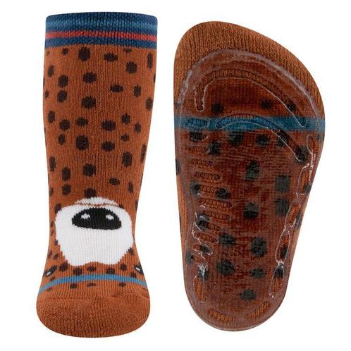 Antislipsokken Bruin met stippen en Berenhoofd op de voet -, Kinderen en Baby's, Kinderkleding | Schoenen en Sokken, Nieuw, Ophalen of Verzenden