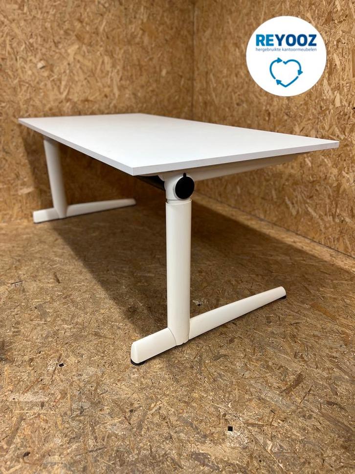 ReYooz 500 bureau - 160x80cm - slinger - wit onderstel, Zakelijke goederen, Kantoor en Winkelinrichting | Kantoormeubilair en Inrichting
