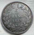 Frankrijk. Louis Philippe I. 5 Francs 1837-W, Lille (Zonder
