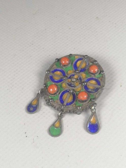 Koraal - Zilver, e-mail, koraal - Broche - Emailleerde, Antiek en Kunst, Kunst | Niet-Westerse kunst