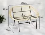 Zwarte 2-Zits Stalen Tuinbank voor Terras en Balkon, Tuin en Terras, Verzenden, Nieuw