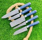 Gold Deer - 5 Piece professional knives set - Hammered Steel