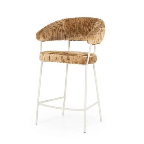 Barstoel Lizzy - Mosterd Femme - 96118 - barkruk/stoel, Huis en Inrichting, Stoelen, Nieuw, Stof