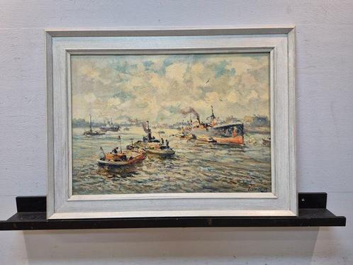 Evert Moll 1878-1955 - Maashaven, Antiek en Kunst, Kunst | Schilderijen | Klassiek