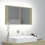 vidaXL Badkamerkast met spiegel LED 80x12x45 acryl sonoma, Verzenden, Nieuw