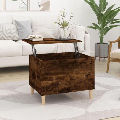 vidaXL Salontafel 60x44,5x45 cm bewerkt hout gerookt, Huis en Inrichting, Tafels | Salontafels, 50 tot 100 cm, Nieuw, Overige houtsoorten