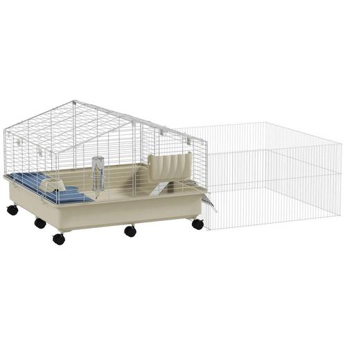 TRUUSK Kleindierkooi Met Ren, Konijnenkooi, Kleindierstal Me, Dieren en Toebehoren, Overige Dieren-accessoires, Nieuw, Verzenden