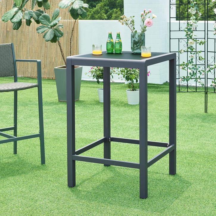 Tuinbartafel Avise 108x70x70 cm antraciet casa.pro, Tuin en Terras, Tuintafels, Verzenden