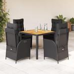 vidaXL 5-delige Tuinset met kussens poly rattan zwart, Tuin en Terras, Tuinsets en Loungesets, 4 zitplaatsen, Nieuw, Tuinset, Verzenden