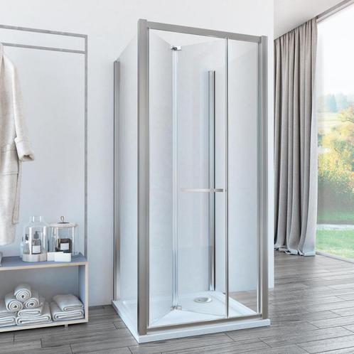 Douchecabine Lacus Ponza met Vouwdeur en Zijwanden Helder, Doe-het-zelf en Verbouw, Sanitair, Douche, Nieuw, Chroom, Ophalen of Verzenden
