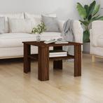 vidaXL Salontafel 60x60x42 cm bewerkt hout bruin eikenkleur, 50 tot 100 cm, Verzenden, Nieuw, 50 tot 100 cm
