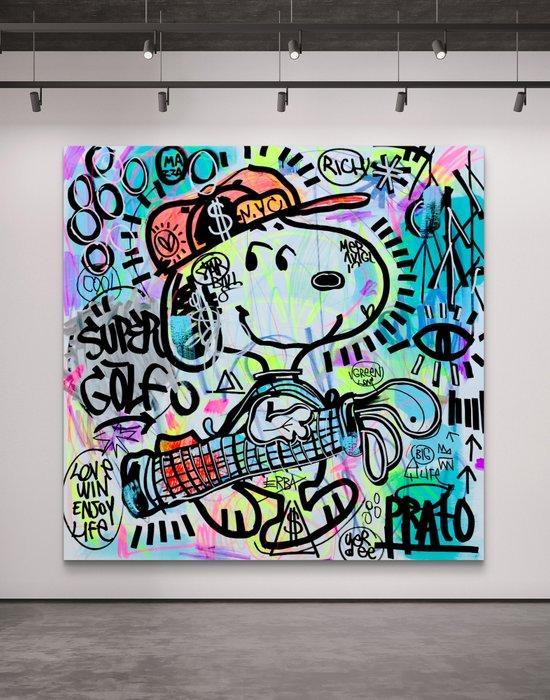 LACRISS (1990) - Snoopy Super Golf Love - XL, Antiek en Kunst, Kunst | Schilderijen | Modern