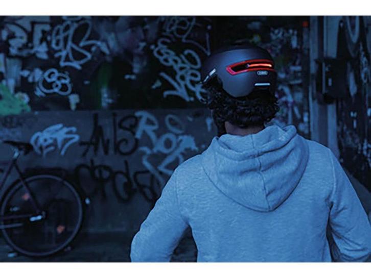 Abus HUD-Y - Fietshelm - Achter-LED - Grijs (M 54-58), Huis en Inrichting, Woonaccessoires | Overige, Zo goed als nieuw, Verzenden