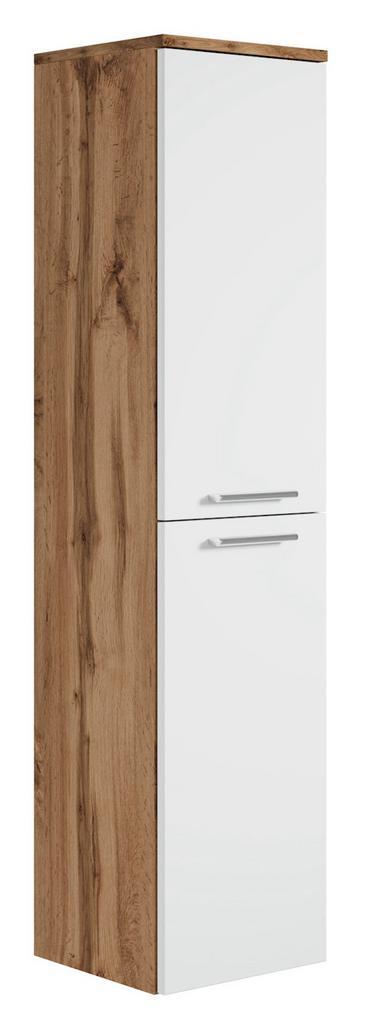 Badkamerkast Saturnus 35 x 35 x 130 cm Eiken Wit, Huis en Inrichting, Badkamer | Badkamermeubels, Nieuw, (Half)hoge kast, Verzenden