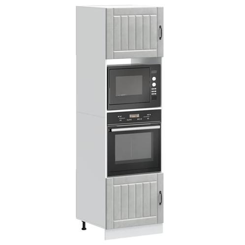 vidaXL Ovenkasten 2 st Lucca bewerkt hout betongrijs, Huis en Inrichting, Keuken | Keukenelementen, Grijs, Nieuw, Verzenden