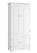 Hoge Keukenkast met 4 Deuren – Wit/Zwart, 123 cm Hoog, Verzenden, Nieuw