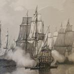 Serie van 24 lithos  Zeeslagen getekend door PJ Schotel uit, Ophalen of Verzenden