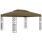 vidaXL Prieel met dubbel dak 180 g/m² 3x4 m taupe, Verzenden, Nieuw
