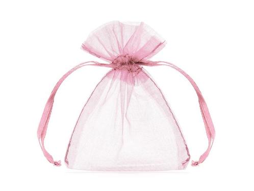 Organza Zakjes Roze 10cm 10st, Hobby en Vrije tijd, Feestartikelen, Nieuw, Verzenden