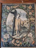 Een paar met de hand gekleurde gravures in mahonie lijsten, Antiek en Kunst