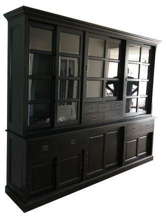Buffetkast zwart - zwart Haarlem 285cm soft close, Huis en Inrichting, Kasten | Buffetkasten, Ophalen of Verzenden