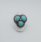 Ring - 19.2 kt. Roségoud - 12.20ct. tw. Turquoise - Diamant, Sieraden, Tassen en Uiterlijk, Ringen, Nieuw