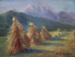 Camilla Goebl-Wahl (b.1871) - Meadow with haystacks, Antiek en Kunst, Kunst | Schilderijen | Klassiek
