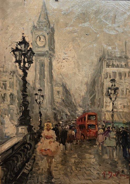 Britse school (XX) - Veduta londinese, Antiek en Kunst, Kunst | Schilderijen | Klassiek