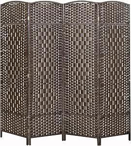 LW Collection Room Divider – Bruin Rattan – 4 Panelen – 170× beschikbaar voor biedingen