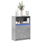 vidaXL Dressoir met LED 72x34x100 cm bewerkt hout betongrijs, Huis en Inrichting, Verzenden, Nieuw, 50 tot 100 cm, 25 tot 50 cm