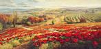 Kunstdruk Roberto Lombardi - Red Poppy Panorama 120x60cm, Huis en Inrichting, Woonaccessoires | Schilderijen, Tekeningen en Foto's