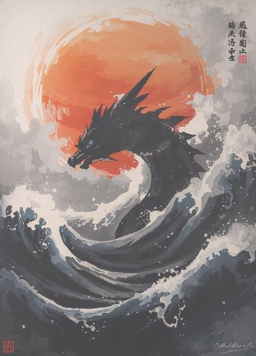 Collectibles & Co. - Japanase Art Style - “Gyarados In The, Spelcomputers en Games, Spelcomputers | Overige Accessoires