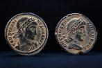 Romeinse Rijk. Lot of 2 Æ Folles Constantino I y Constancio