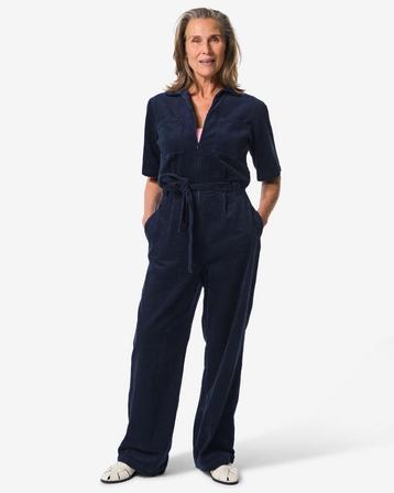 HEMA Damesjumpsuit Lena corduroy blauw van €49.99 voor sale beschikbaar voor biedingen