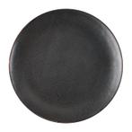 Borden | FUSION | Porselein | Zwart | 6 Stuks | Ø203x20(h)mm, Verzenden, Nieuw in verpakking
