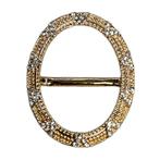 Fako Bijoux® - Sjaalklem - Ovaal - V-Kristal - 33x41mm -, Sieraden, Tassen en Uiterlijk, Broches, Verzenden, Nieuw