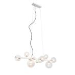 Art deco hanglamp wit met helder glas 8-lichts - David