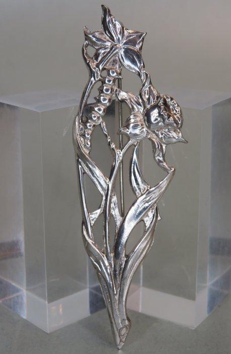 Zilveren Narcis broche 1946/49, G. la Court & Offenberg,, Antiek en Kunst, Kunst | Designobjecten